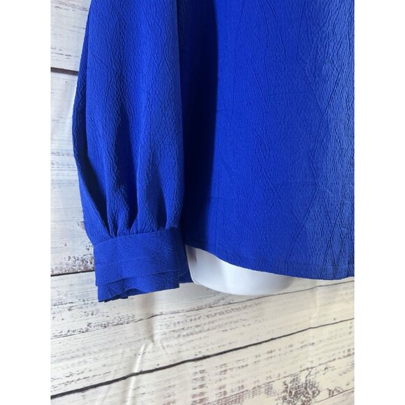 Vintage Oscar De La Renta Collectables Womans 40/20w Royal Blue Blouse Career - Picture 4 of 13
